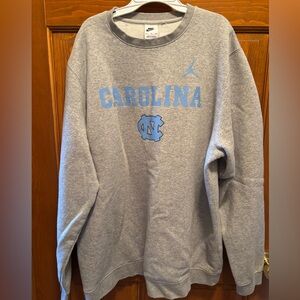 Nike Gray Crewneck Sweatshirt with Carolina Blue Logos